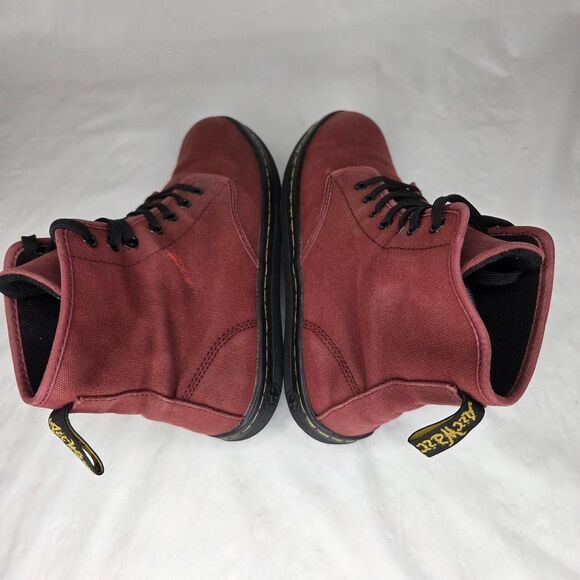 Dr Doc Martens Boots Women's 7 Shoreditch Canvas Boots Shoes Red High Top - Picture 5 of 8